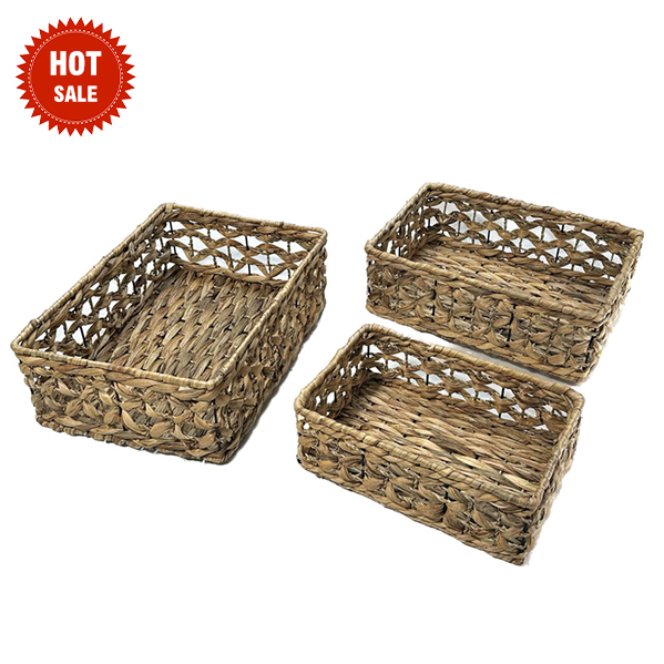 MCMILEE Ins Water Hyacinth Woven Tessuto Scatola Rattan